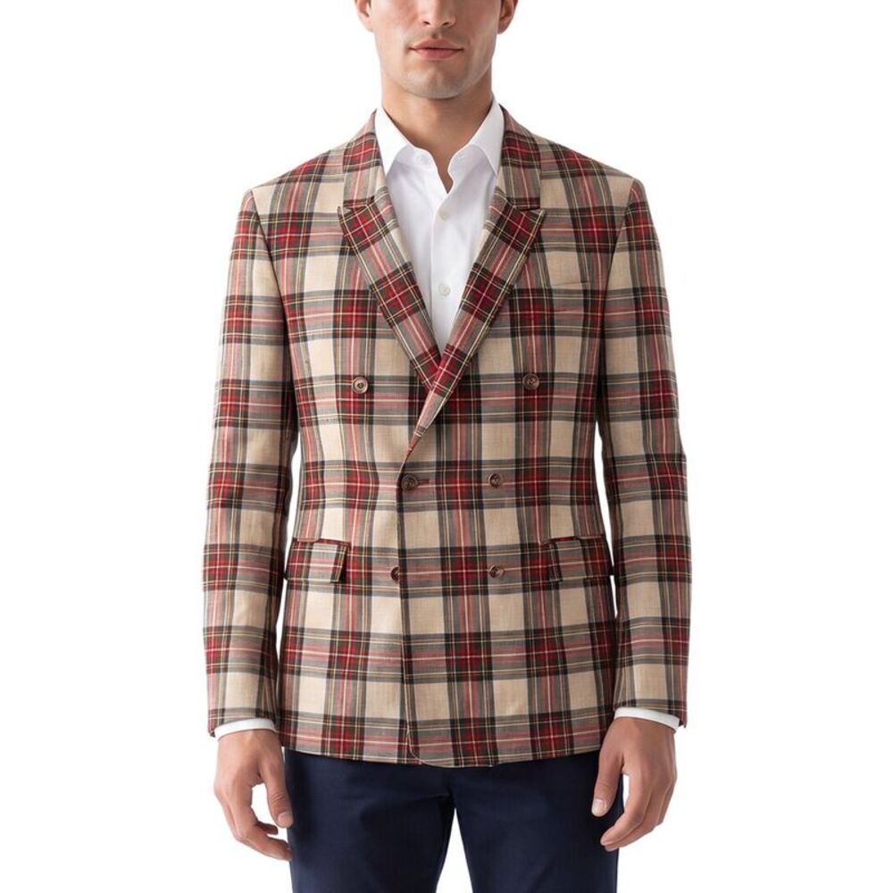 Corneliani Mens  Cc Collection Virgin Wool Double-Breasted Jacket, Multi